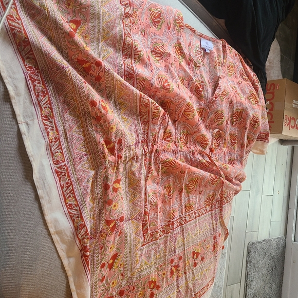 PAX PHILOMENA Sedona Midi Dress Kaftan As Seen In Southern Living Cotton OS - Picture 4 of 4